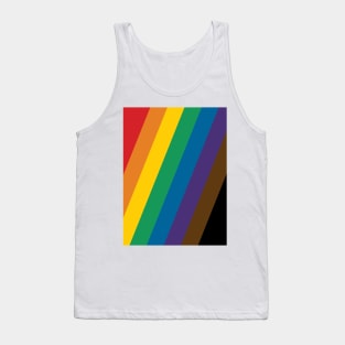 Philadelphia Rainbow Pride Flag (Proud LGBTQ+ Community Pride Flag) Slanted Version Tank Top